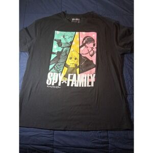 Spy x Family Crunchyroll Anime Graphic T-Shirt Mens 2XL Black Loid Anya Yor Tee